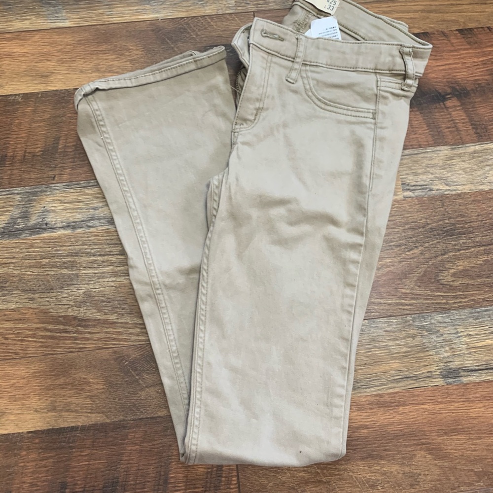 Hollister boot cut khaki jeans.